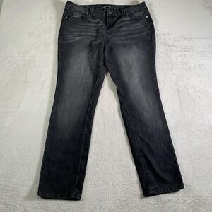 Lei Jeans Womens Juniors 15 Black Gray Ashley Lowrise Skinny Stretch Denim 36x31